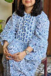 Blue Wildflower Print Mix Dress